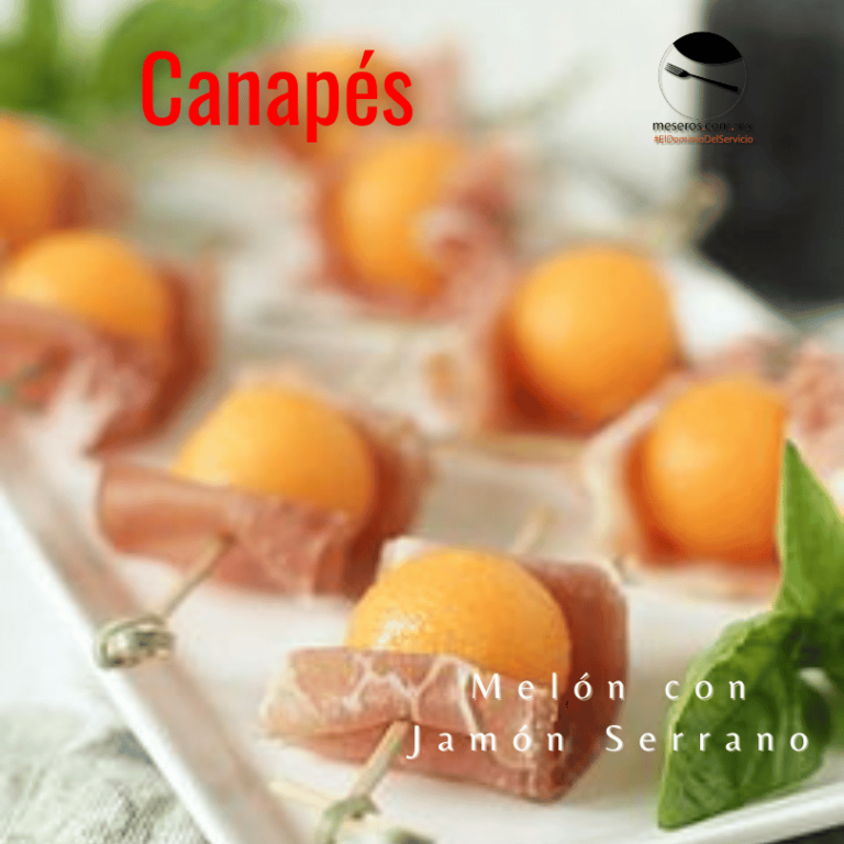 Melon con Jamon serrano, Canapes y bocadillos para eventos