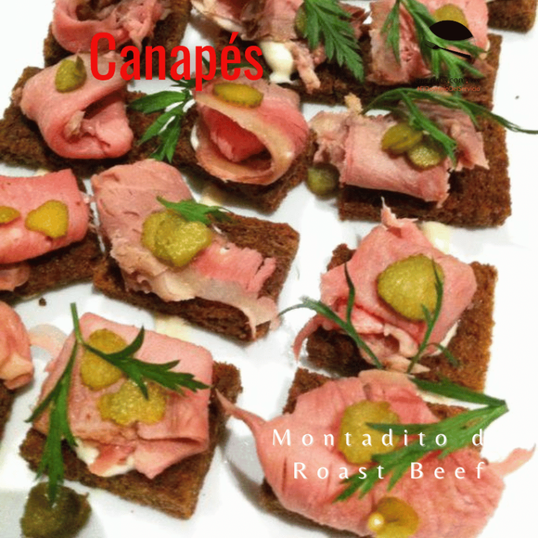 Montadito de Roast Beef, Canapes y bocadillos para eventos