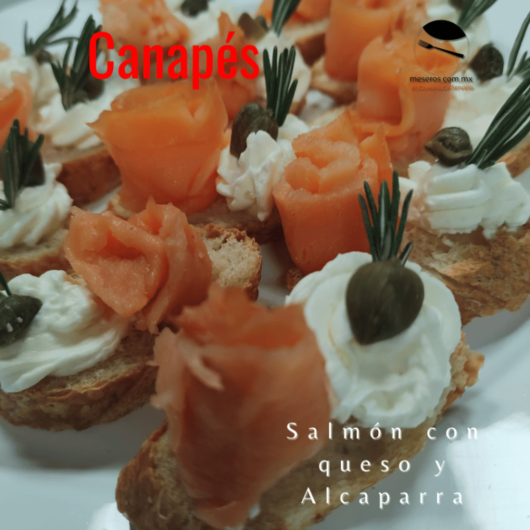 Salmon con queso y alcaparra, Canapes y bocadillos para eventos