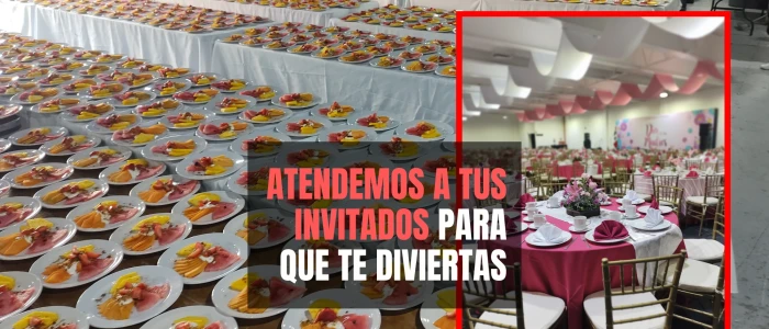 Desayunos y montajes de banquete para eventos masivos